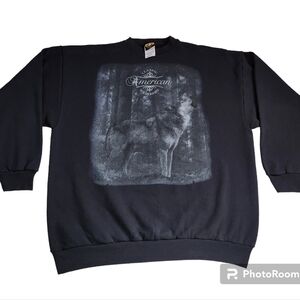 Vintage 90's American Wilderness Wolf Nature Sweatshirt Mens XL